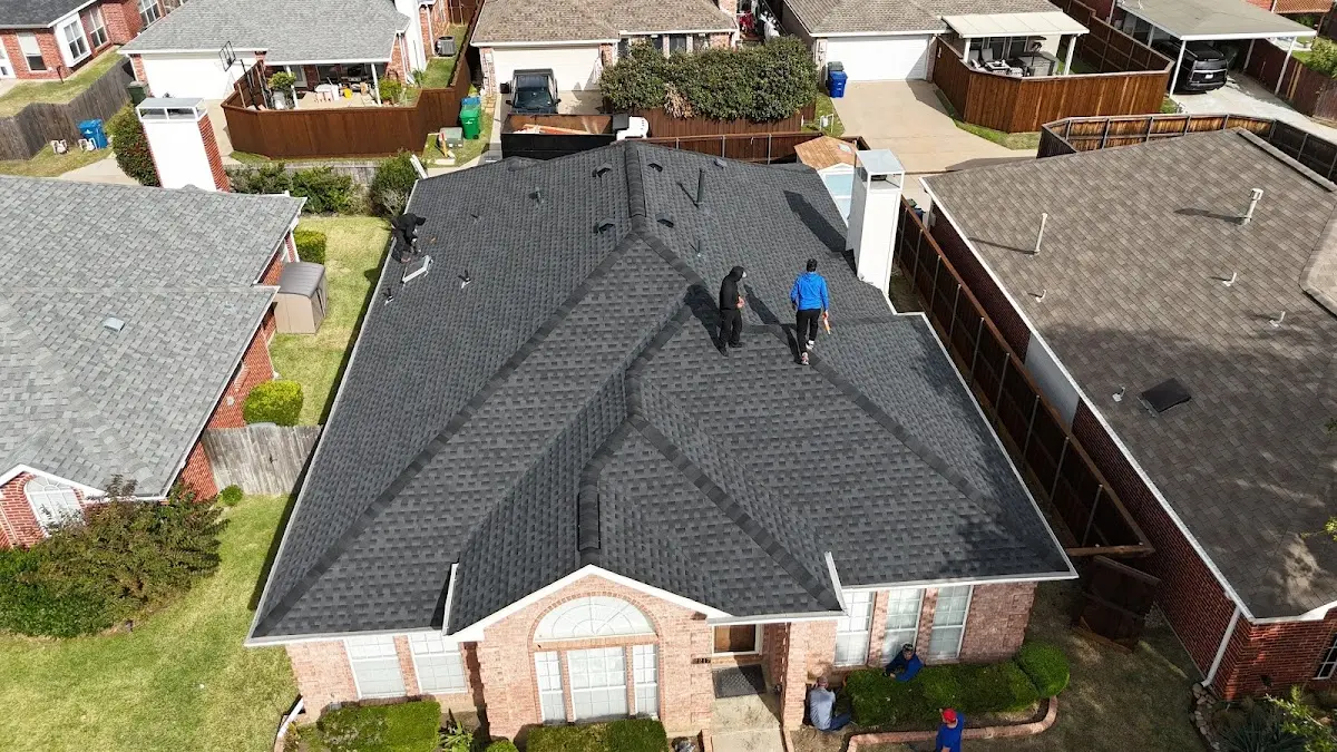 Slate & Tile Roof Repair work in progress on a Eastvale property